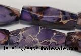 CDE386 15.5 inches 12*40mm faceted rice dyed sea sediment jasper beads