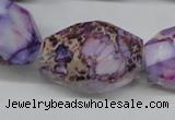 CDE40 15.5 inches 20*30mm faceted nuggets dyed sea sediment jasper beads