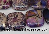 CDE428 15.5 inches 20*20mm square dyed sea sediment jasper beads