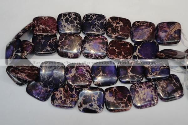 CDE430 15.5 inches 30*30mm square dyed sea sediment jasper beads