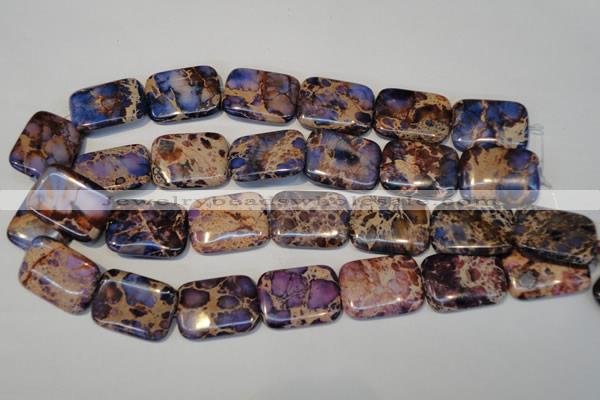 CDE440 15.5 inches 20*30mm rectangle dyed sea sediment jasper beads