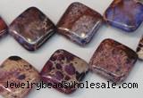 CDE445 15.5 inches 16*16mm diamond dyed sea sediment jasper beads