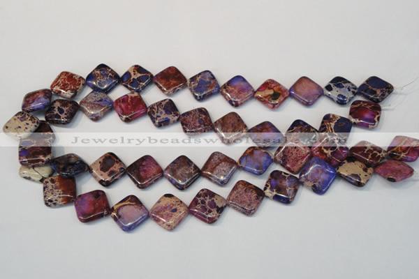 CDE445 15.5 inches 16*16mm diamond dyed sea sediment jasper beads