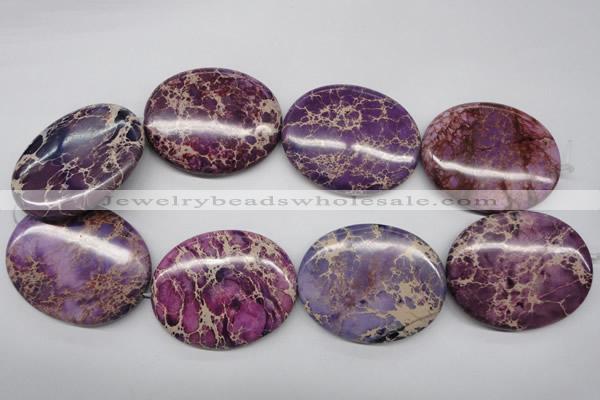 CDE470 15.5 inches 40*50mm oval dyed sea sediment jasper beads