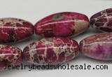 CDE484 15.5 inches 15*30mm rice dyed sea sediment jasper beads