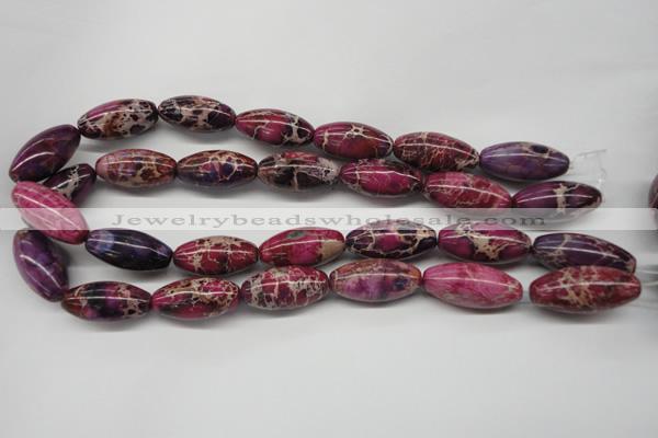 CDE484 15.5 inches 15*30mm rice dyed sea sediment jasper beads