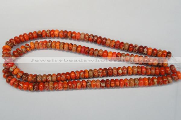 CDE501 15.5 inches 6*10mm rondelle dyed sea sediment jasper beads