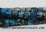 CDE52 15.5 inches 6*6mm cube dyed sea sediment jasper beads wholesale