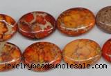 CDE532 15.5 inches 15*20mm oval dyed sea sediment jasper beads