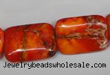 CDE556 15.5 inches 18*25mm rectangle dyed sea sediment jasper beads