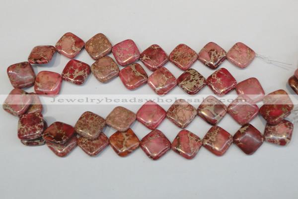 CDE570 15.5 inches 18*18mm diamond dyed sea sediment jasper beads