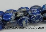 CDE58 15.5 inches 12*16mm oval dyed sea sediment jasper beads