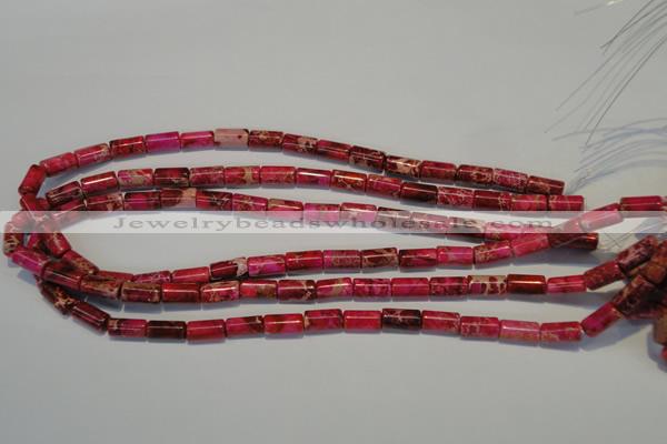 CDE591 15.5 inches 6*12mm tube dyed sea sediment jasper beads