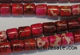 CDE595 15.5 inches 8*8mm tube dyed sea sediment jasper beads