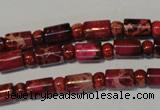 CDE597 15.5 inches 3*6mm rondelle 6*9mm tube dyed sea sediment jasper beads