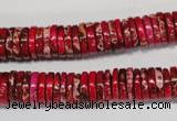 CDE602 15.5 inches 2*10mm heishi dyed sea sediment jasper beads