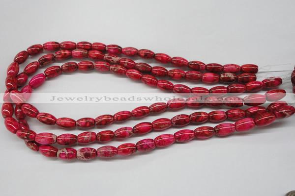 CDE605 15.5 inches 8*12mm rice dyed sea sediment jasper beads