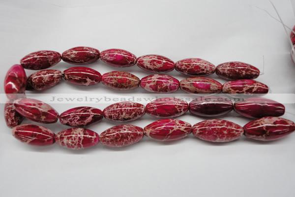 CDE609 15.5 inches 15*30mm rice dyed sea sediment jasper beads