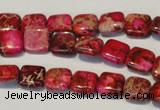 CDE620 15.5 inches 10*10mm square dyed sea sediment jasper beads