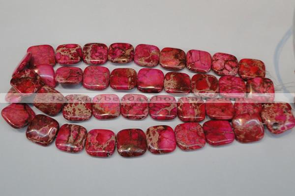 CDE625 15.5 inches 20*20mm square dyed sea sediment jasper beads