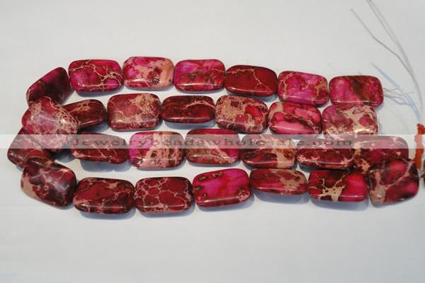 CDE634 15.5 inches 22*30mm rectangle dyed sea sediment jasper beads