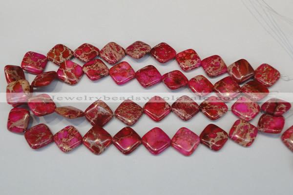 CDE638 15.5 inches 18*18mm diamond dyed sea sediment jasper beads