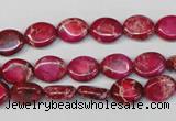 CDE642 15.5 inches 8*10mm oval dyed sea sediment jasper beads