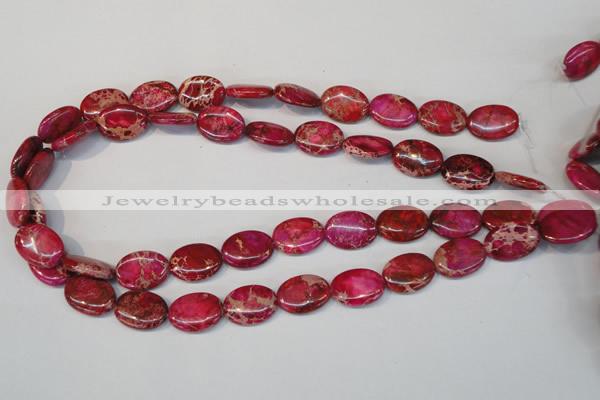 CDE645 15.5 inches 13*18mm oval dyed sea sediment jasper beads