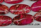 CDE647 15.5 inches 15*30mm oval dyed sea sediment jasper beads