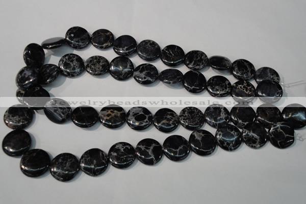 CDE689 15.5 inches 18mm flat round dyed sea sediment jasper beads