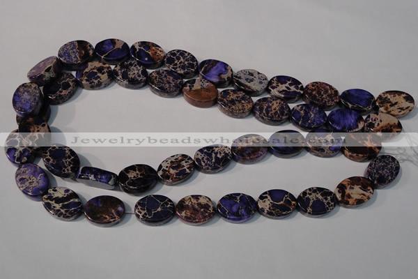 CDE710 15.5 inches 13*18mm oval dyed sea sediment jasper beads