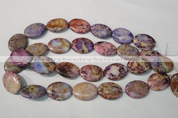 CDE712 15.5 inches 22*30mm oval dyed sea sediment jasper beads