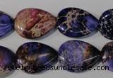 CDE714 15.5 inches 15*20mm flat teardrop dyed sea sediment jasper beads