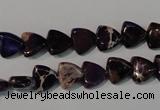 CDE719 15.5 inches 8*8mm triangle dyed sea sediment jasper beads