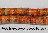 CDE734 15.5 inches 3*8mm heishi dyed sea sediment jasper beads