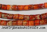 CDE735 15.5 inches 6*6mm tube dyed sea sediment jasper beads