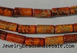 CDE736 15.5 inches 6*12mm tube dyed sea sediment jasper beads