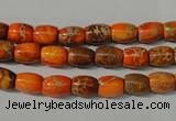 CDE740 15.5 inches 5*8mm drum dyed sea sediment jasper beads