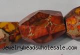 CDE748 15.5 inches 18*25mm faceted nuggets dyed sea sediment jasper beads