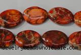 CDE751 15.5 inches 13*18mm oval dyed sea sediment jasper beads