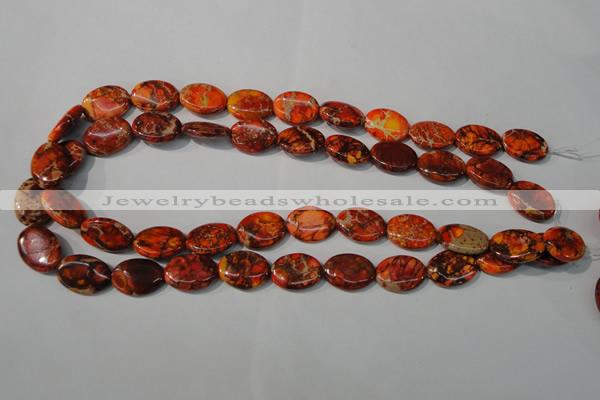 CDE751 15.5 inches 13*18mm oval dyed sea sediment jasper beads