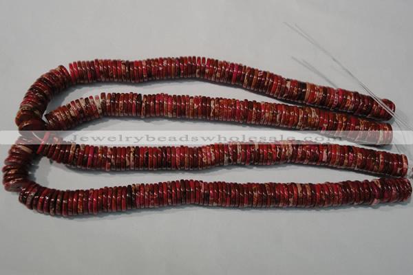 CDE773 15.5 inches 2*12mm dish dyed sea sediment jasper beads