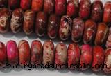 CDE775 15.5 inches 6*14mm rondelle dyed sea sediment jasper beads