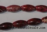 CDE778 15.5 inches 8*16mm rice dyed sea sediment jasper beads