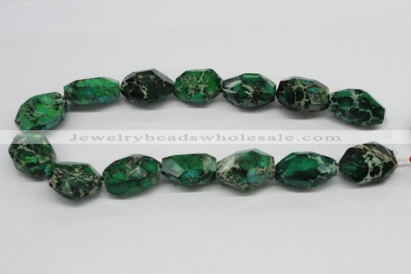 CDE79 15.5 inches 18*28mm faceted nuggets dyed sea sediment jasper beads