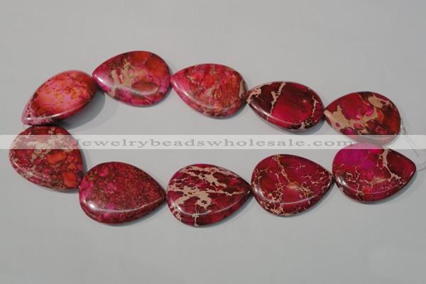 CDE790 15.5 inches 30*40mm flat teardrop dyed sea sediment jasper beads