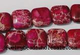 CDE794 15.5 inches 14*14mm square dyed sea sediment jasper beads