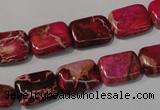 CDE796 15.5 inches 10*14mm rectangle dyed sea sediment jasper beads