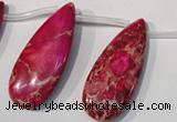 CDE799 Top-drilled 16*32mm flat teardrop dyed sea sediment jasper beads