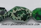 CDE80 15.5 inches 20*30mm faceted nuggets dyed sea sediment jasper beads